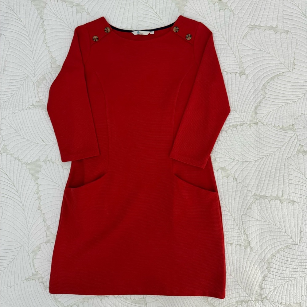 Boden Red Knit Women's Dress- Size 6 Long
